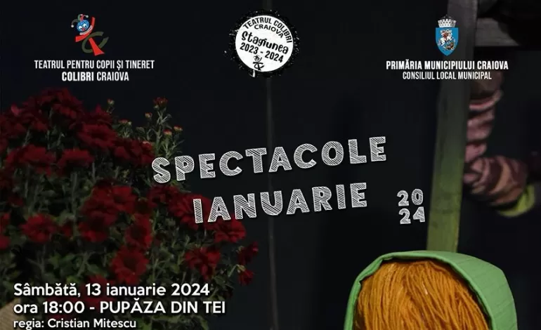 Foto: Teatrul Colibri Craiova începe anul cu povești pe scenă în week-end, cu înscrieri la ateliere, expoziții și activități creative de Ziua Culturii Naționale