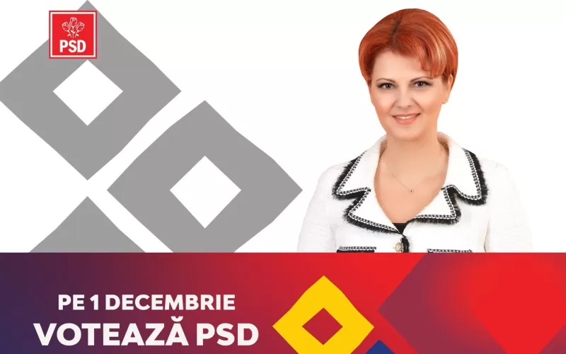 Imagine Lia Olguța Vasilescu: Pe 1 decembrie, votați PSD