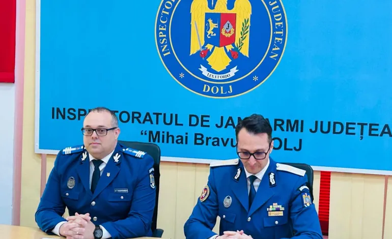 Foto: Bilanțul Jandarmeriei Dolj pe primul trimestru din 2026: peste 2.400 de misiuni, acțiuni preventive în școli și investiții în energie verde