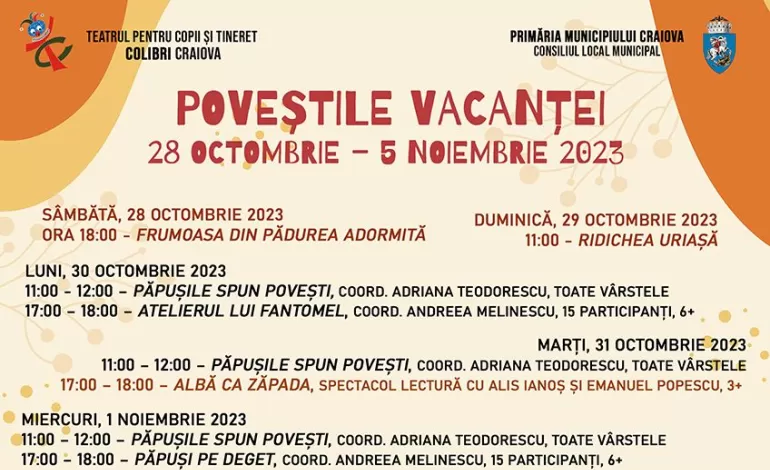 Foto: Teatrul Colibri dă de veste că-i vacanță de poveste